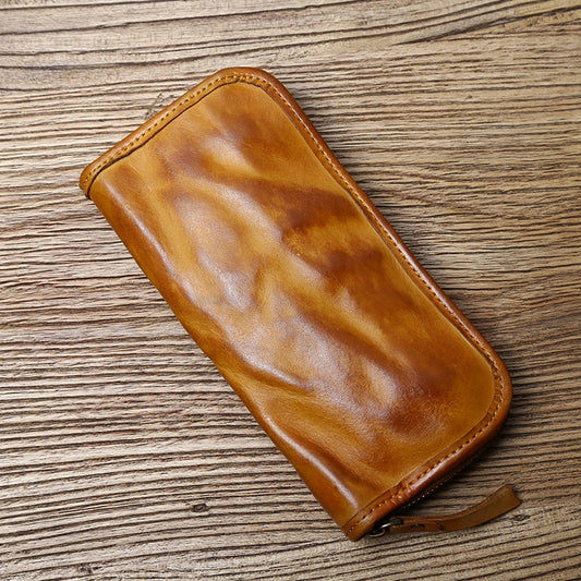 Vintage Handmade Men's Leather Clutch Bag