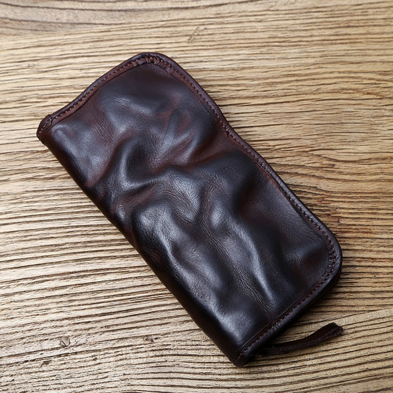 Vintage Handmade Men's Leather Clutch Bag