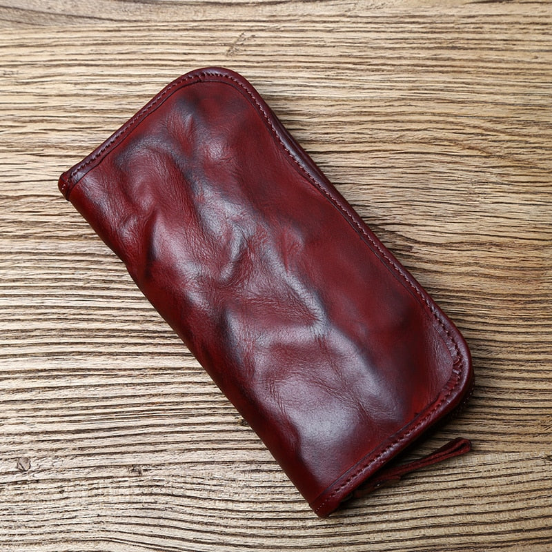 Vintage Handmade Men's Leather Clutch Bag